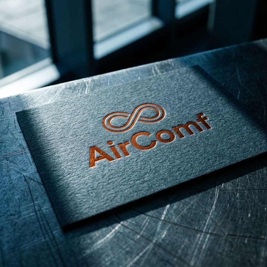 AirComf identity for a mechanical climate and HVAC contractor