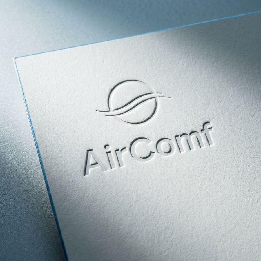 AirComf identity for a climate appliance and ventilation manufacturer