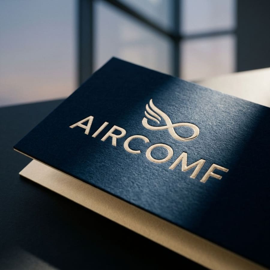 AirComf identity for a airline cabin comfort amenities supplier